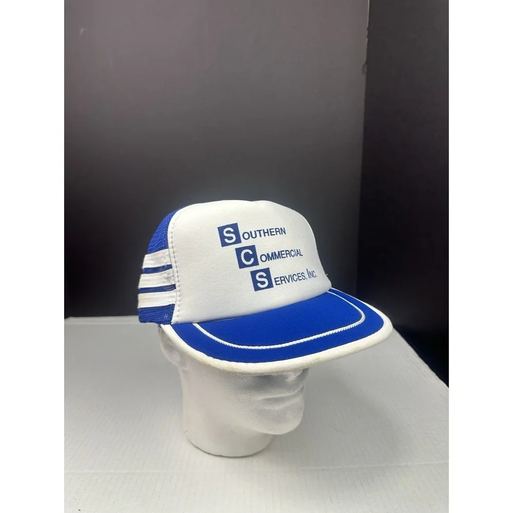 VTG 3 Stripe SnapBack Hat Southern Commercial Service Inc Trucker Hat Meshback